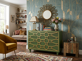 Зеленый комод "Эмеральд" 3 ящика арт DSC347ETG