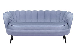 Диван ракушка для гостиниц Pearl Triple Blue на черных ножках в Москве