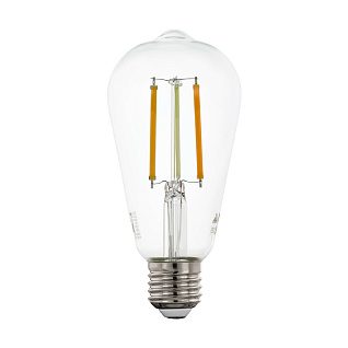 Светодиодная филаментная лампа CONNECT ST64, 6W (E27) L142, ?64, 2200-6500K, 806lm, прозрачный