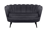 Дизайнерский диван Pearl Double Black на черных ножках №0