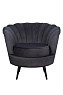 Низкое кресло ракушка Pearl черный на черных ножках