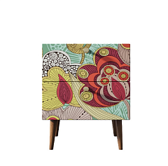 Тумбочка "Berber" с двумя ящиками 6 принт арт BB03/Print_06, разноцветная