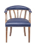 Мягкий стул с подлокотниками Tanner Blue Leather