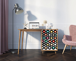 Стол рабочий "Berber" принт 37 с одной тумбой арт BB31/Print_37