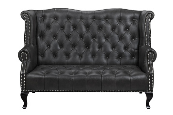 Кожаный дизайнерский диван лофт Royal Sofa Black