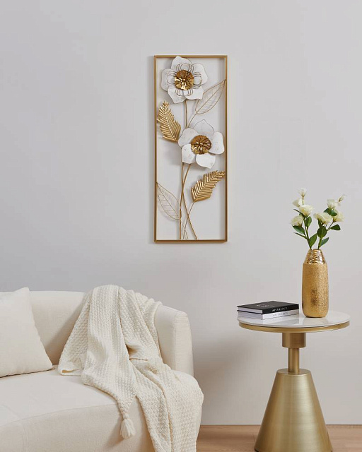 426036 Декоративное панно NUMAZU, L350, B30, H900, металл, золото, белый в Москве 426036 Декоративное панно NUMAZU, L350, B30, H900, металл, золото, белый