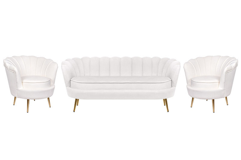 Комплект кресел и дивана ракушка Pearl Triple Beige