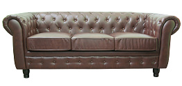 Прямой трехместный диван Chesterfield Brown 3S цвет коричневый в Москве