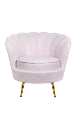 Низкое кресло ракушка Pearl Pink Boucle в Москве