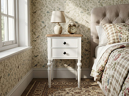 Тумбочка "Одри (Odri)" с двумя ящиками арт od2102S Белый