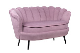 Дизайнерский двухместный диван Pearl Double Pink на черных ножках №1