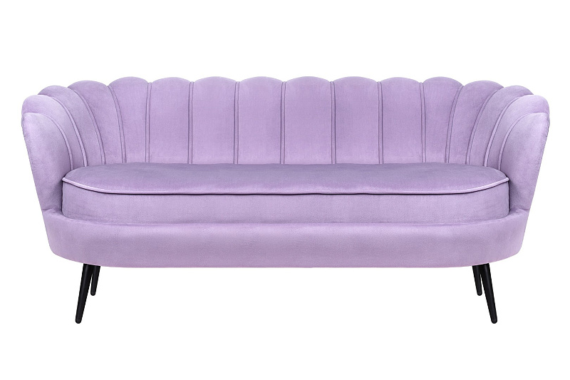 Диван ракушка для гостиниц Pearl Triple Purple на черных ножках