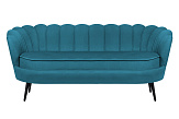 Диван для гостиниц Pearl Triple Marine Velvet на черных ножках №0