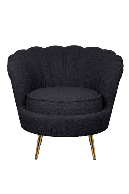 Низкое кресло ракушка Pearl Black Boucle в Москве Низкое кресло ракушка Pearl Black Boucle