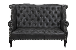 Кожаный дизайнерский диван лофт Royal Sofa Black в Москве