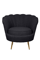 Низкое кресло ракушка Pearl Black Boucle в Москве