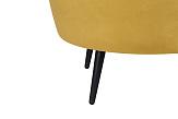 Низкое кресло ракушка Pearl Yellow на черных ножках №6