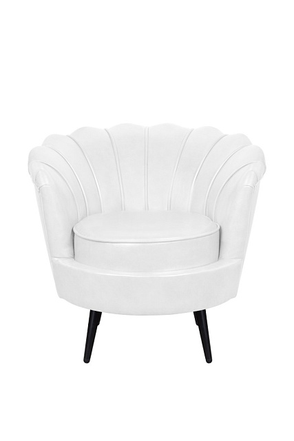 Низкое кресло ракушка Pearl White на черных ножках в Москве Низкое кресло ракушка Pearl White на черных ножках