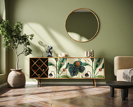 Комод "Berber" удлиненный с бутылочницей арт BB15/Print_55