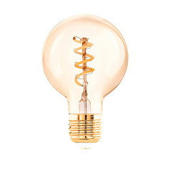 Лампа светодиодная G60, 1x4W(E27), 145lm, 2000K, янтарный