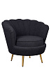 Низкое кресло ракушка Pearl Black Boucle №1