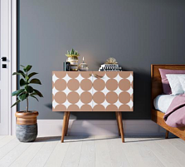 Комод на высоких ножках "Berber" малый принт 17 арт BB13/Print_17