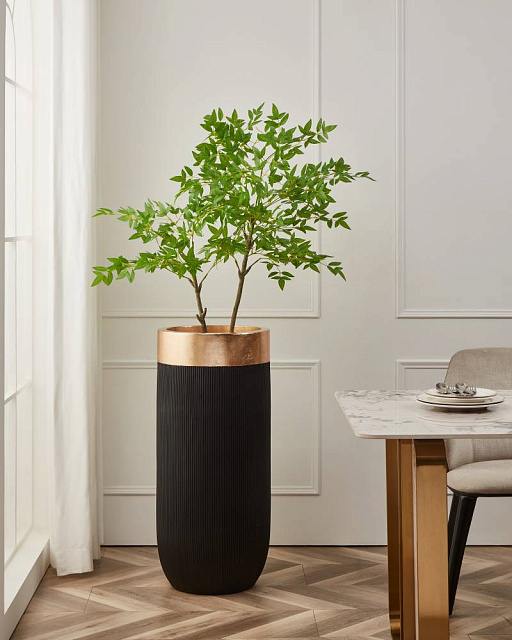 428195 Ваза декоративная MUARAKAMAN, ?390, H-900, стекловолокно, черный, золото в Москве 428195 Ваза декоративная MUARAKAMAN, ?390, H-900, стекловолокно, черный, золото