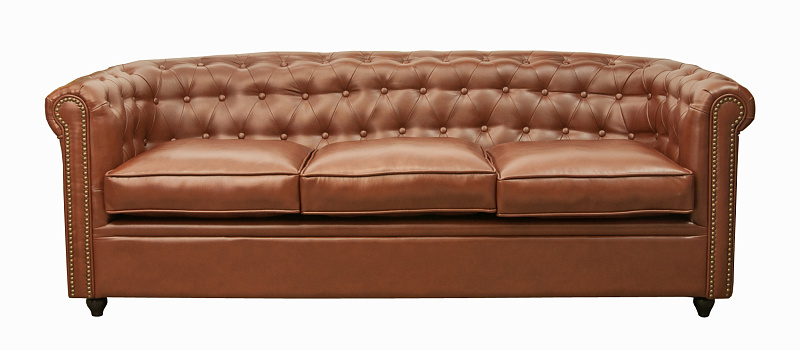 Трехместный диван кожаный лофт Karo brown 3S коричневый