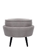 Пуф Pearl Adorn Grey на черных ножках №0