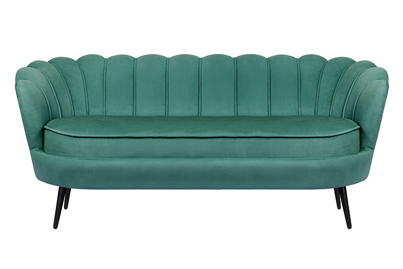 Диван ракушка для гостиниц Pearl Triple Green V2 на черных ножках в Москве Диван ракушка для гостиниц Pearl Triple Green V2 на черных ножках