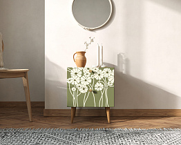 Тумбочка "Berber" с двумя ящиками 53 принт арт BB03/Print_53, разноцветная