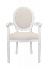 Мягкий стул с подлокотниками Volker Arm Beige and White в Москве