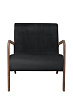 Низкое кресло с деревянными подлокотниками Mody Black черное №1