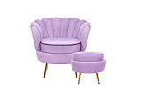 Кресло с пуфом ракушка Pearl Purple №0