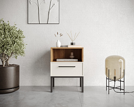 Тумбочка с нижним ящиком "Nicole" арт NEM17 Белый