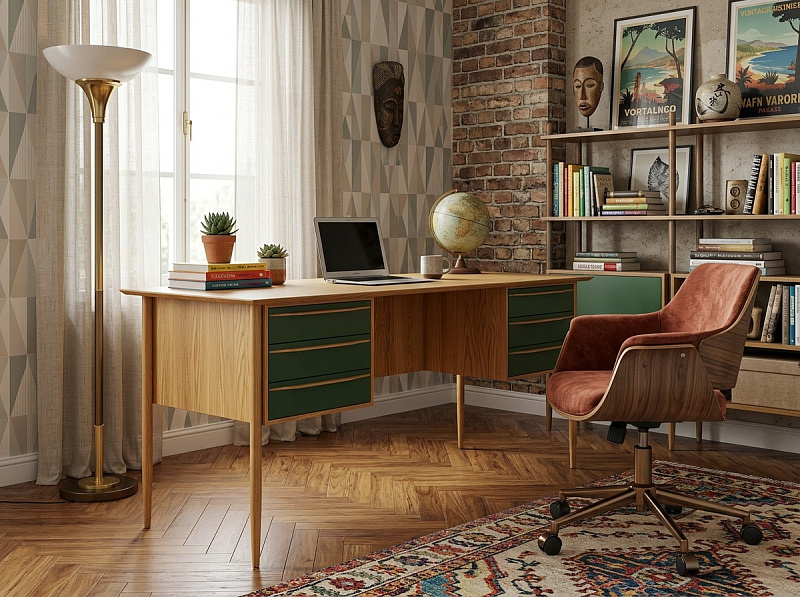 Рабочий письменный стол "Бруни (Bruni)" с ящиками арт BR47/6002