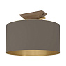 390335 Потолочный светильник SANTANDRIA, 1X40W (E27), ?400, сталь, дерево, матовая латунь, коричневый/текстиль, капучино, латунь