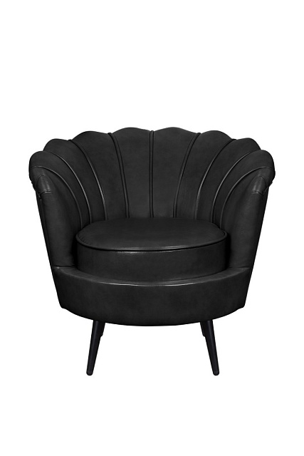 Низкое кресло ракушка Pearl Black V2 на черных ножках в Москве Низкое кресло ракушка Pearl Black V2 на черных ножках