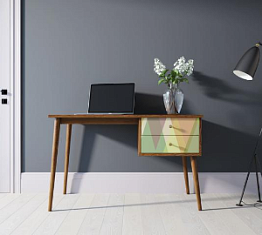 Стол рабочий "Berber" принт 16 с одной тумбой арт BB20/Print_16