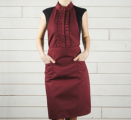 Фартук красный с оборкой