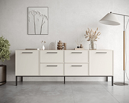 Комод две дверки и четыре ящика "Nicole" цвет Белый, арт NEM19