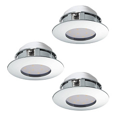 95822 Комплект светодиодных встраиваемых светильников PINEDA, 3х6W(LED), ?78, IP44, пластик, хром