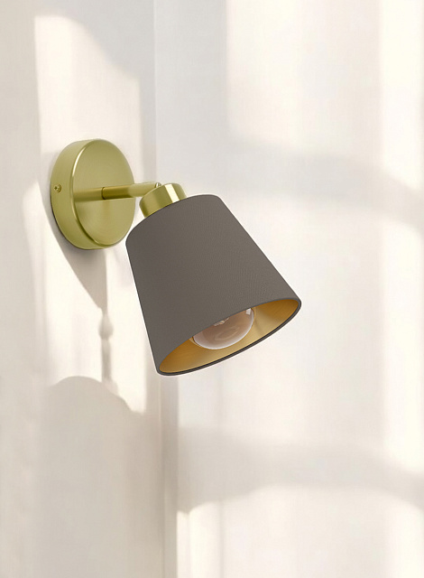 31533 Бра MASERLO, 1X12(Е27), металл, кремово-золотой/текстиль, капучино