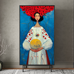 Шкаф двухдверный Emerson Art "Женщина с планетой" арт EM091/Art5