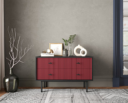 Комод с четырьмя ящиками "Emerson" арт EM05/red/L