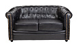 Кожаный диван лофт Karo V2 черный