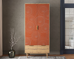 Шкаф двухстворчатый с ящиками "Line" R26/red