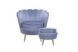 Кресло с пуфом ракушка Pearl Sky