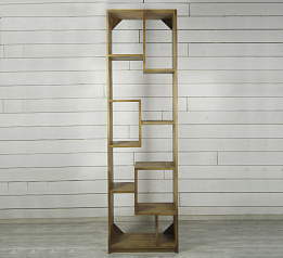 Узкий стеллаж в стиле Лофт "Aquarelle" из массива арт ETG108/1
