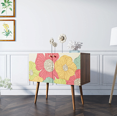 Комод на высоких ножках "Berber" малый принт 5 арт BB13/Print_05